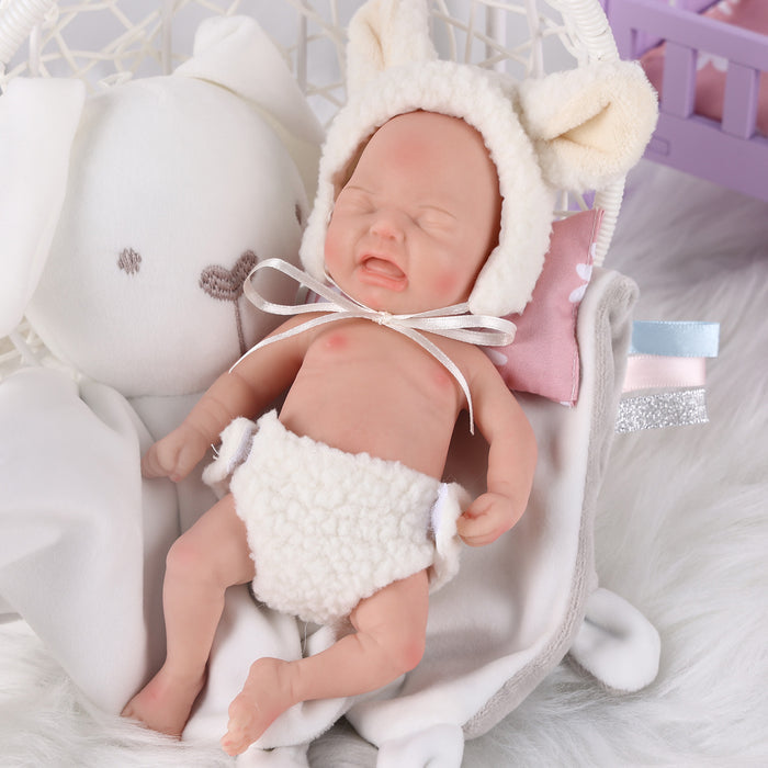 Babeside Full Silicone Baby Doll Girl Kubo 8 inch Realistic Newborn Baby Dolls