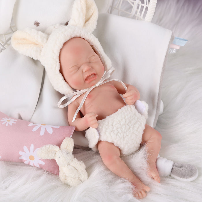 Babeside Full Silicone Baby Doll Girl Kubo 8 inch Realistic Newborn Baby Dolls