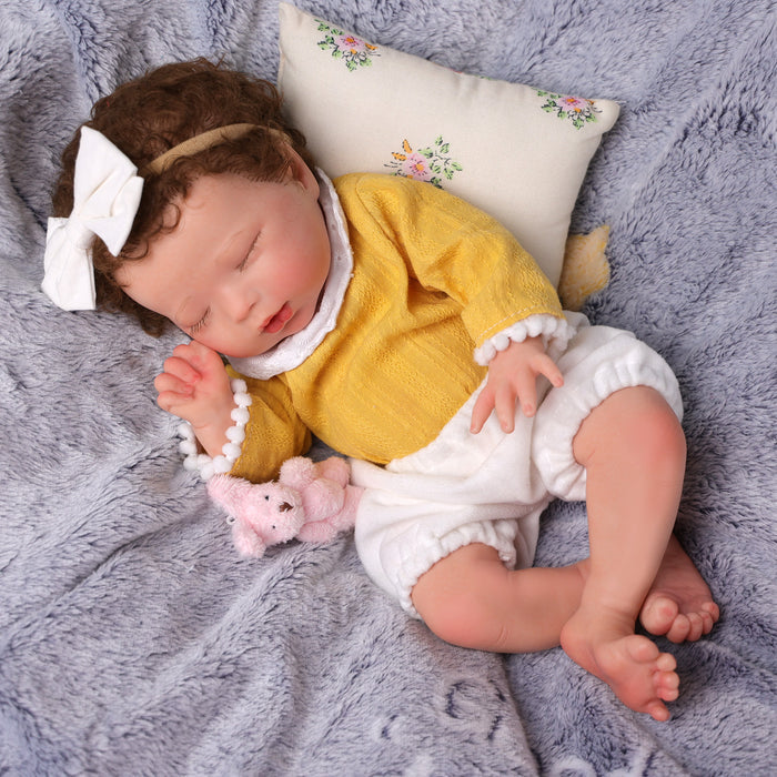 Babeside Gina 12" Full Silicone Reborn Baby Girl Sleeping Lovely Mango Yellow (Pre-Order, Ship Date: March 10）