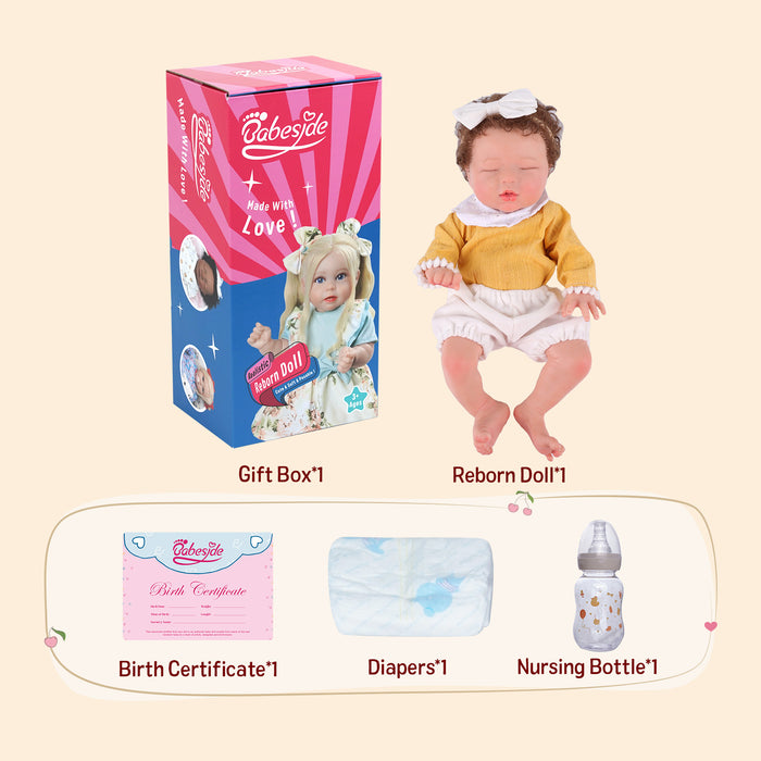 Babeside Gina 12" Full Silicone Reborn Baby Girl Sleeping Lovely Mango Yellow (Pre-Order, Ship Date: March 10）