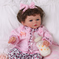 Babeside Jenna 17'' Reborn Baby Doll Brown Eyes Lovely Hearts Girl with Heartbeat Coos and Breath