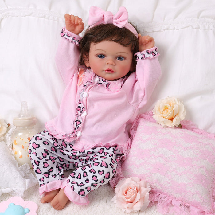 Babeside Jenna 17'' Reborn Baby Doll Brown Eyes Lovely Hearts Girl