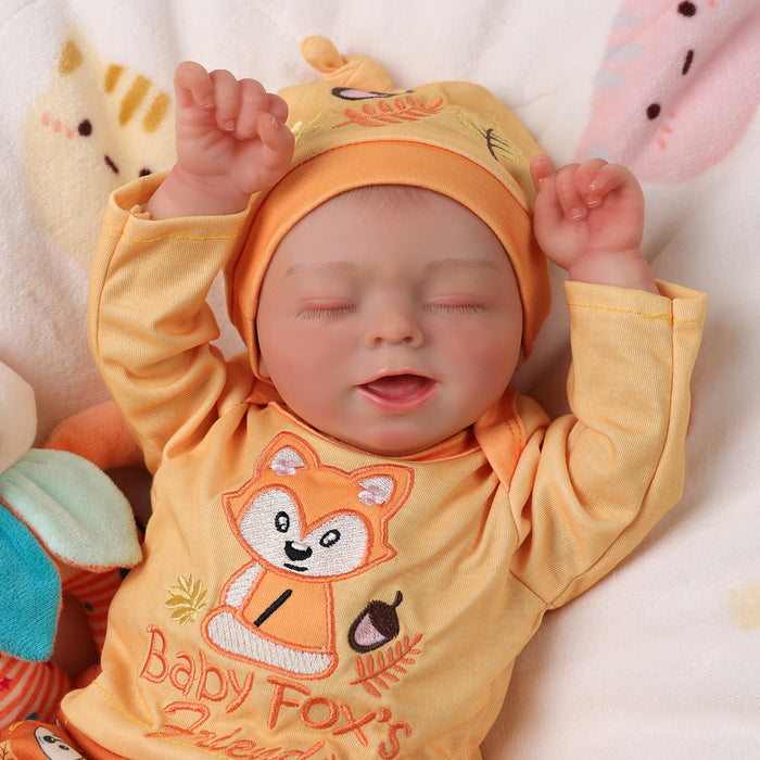 Babeside Jude 17" Realistic Reborn Baby Dolls Infant Adorable Boy Little Fox Orange