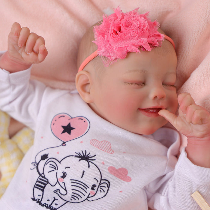 Babeside Jules 17'' Reborn Baby Doll Lifelike Sleeping Girl Lovely Elephant Flowers