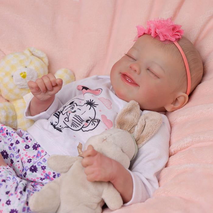 Babeside Jules 17'' Reborn Baby Doll Lifelike Sleeping Girl Lovely Elephant Flowers