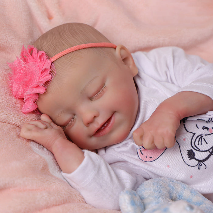 Babeside Jules 17'' Reborn Baby Doll Lifelike Sleeping Girl Lovely Elephant Flowers