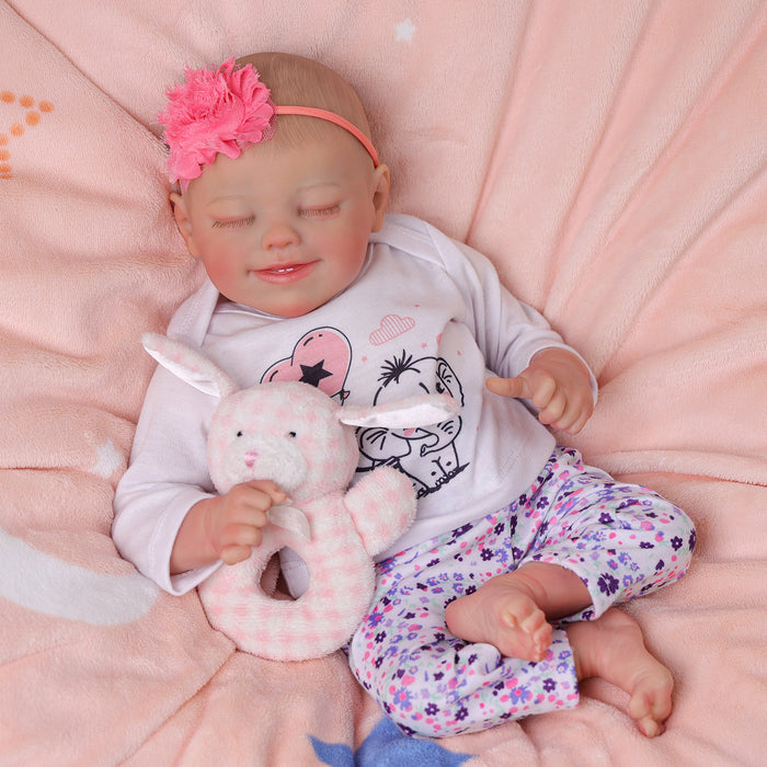 Babeside Jules 17'' Reborn Baby Doll Lifelike Sleeping Girl Lovely Elephant Flowers