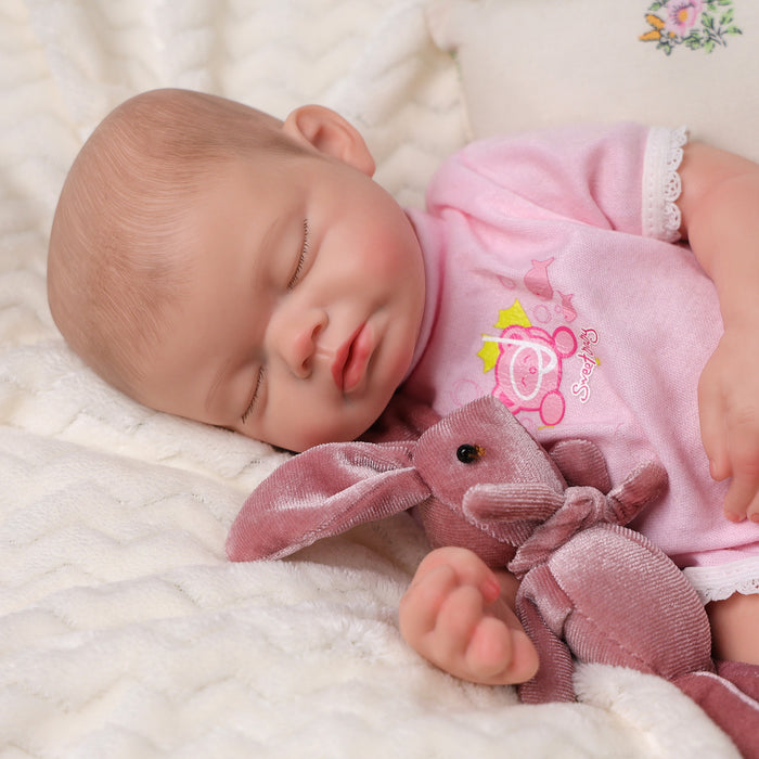 Babeside Julia 16'' Full Silicone Reborn Baby Doll Charming Girl Sweet Asleep Pink