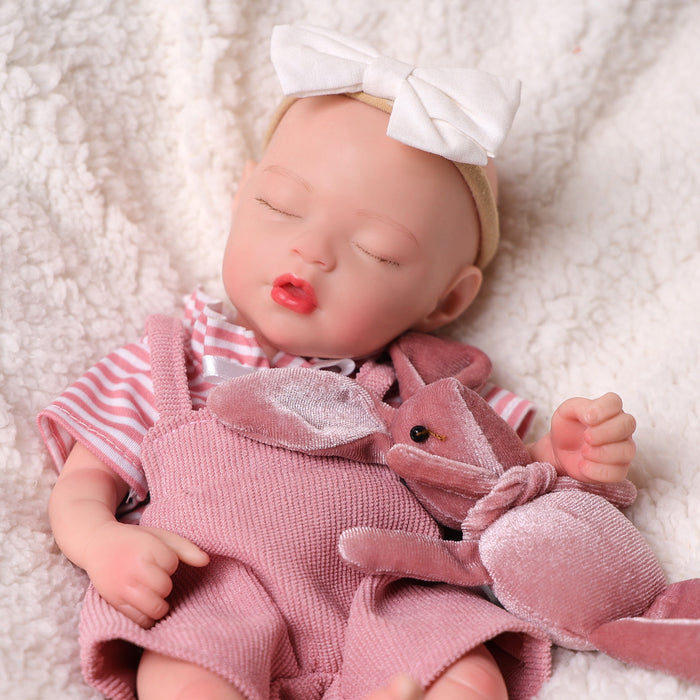 Babeside Kay 12" Full Silicone Reborn Baby Girl Sleeping Lovely Pink Lifelike Sweet (Pre-Order, Ship Date: March 5）