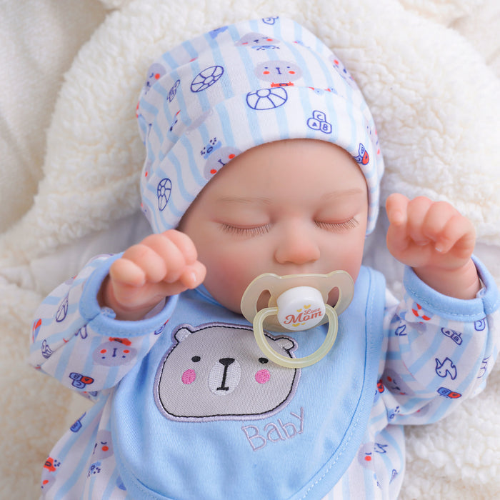Babeside Kay 17" Realistic Reborn Baby Dolls Infant Lifelike Adorable Boy Blue Bear