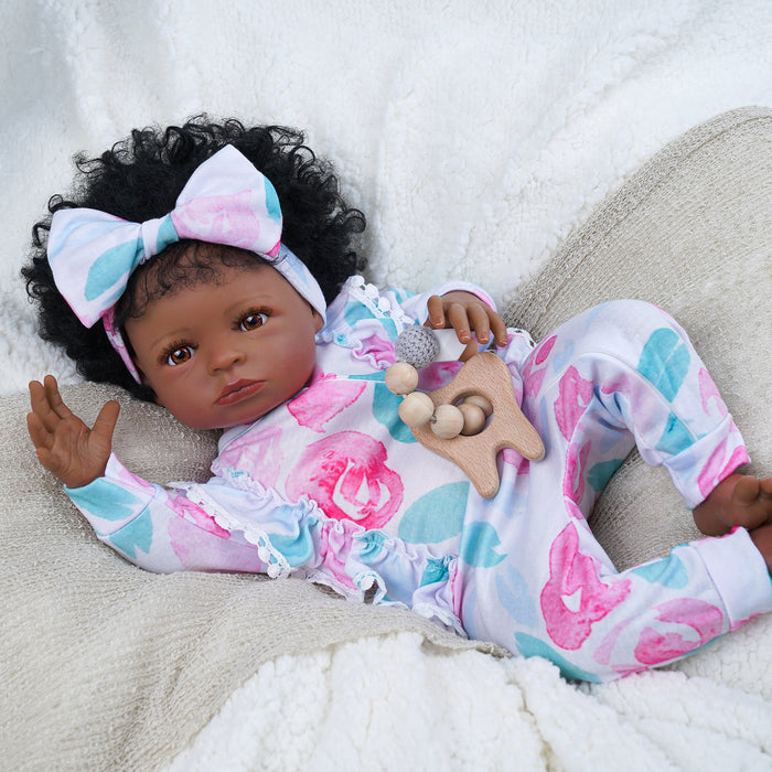 Babeside Laney 18'' Realistic Reborn Baby Doll African American Lovely Girl Beautiful Flower