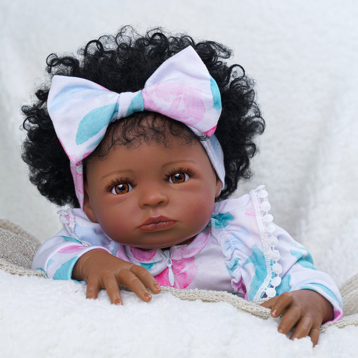 Babeside Laney 18'' Realistic Reborn Baby Doll African American Lovely Girl Beautiful Flower