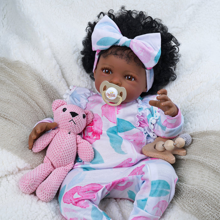 Babeside Laney 18'' Realistic Reborn Baby Doll African American Lovely Girl Beautiful Flower