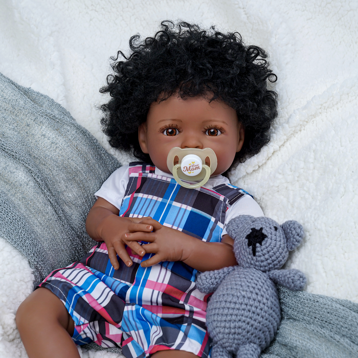 Babeside Laney 18'' Realistic Reborn Baby Doll African American Lovely Girl Brown Eyes