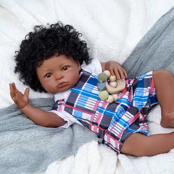 Babeside Laney 18'' Realistic Reborn Baby Doll African American Lovely Girl Brown Eyes