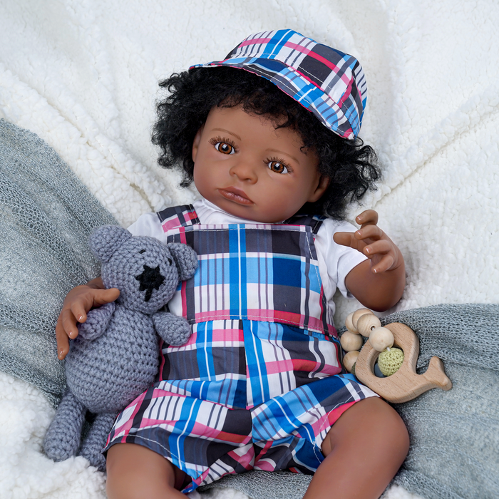 Babeside Laney 18'' Realistic Reborn Baby Doll African American Lovely Girl Brown Eyes