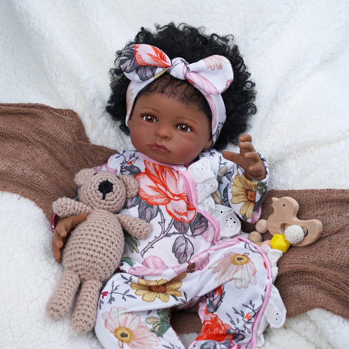 Babeside Laney 18'' Realistic Reborn Baby Doll African American Lovely Girl Gorgeous Flower
