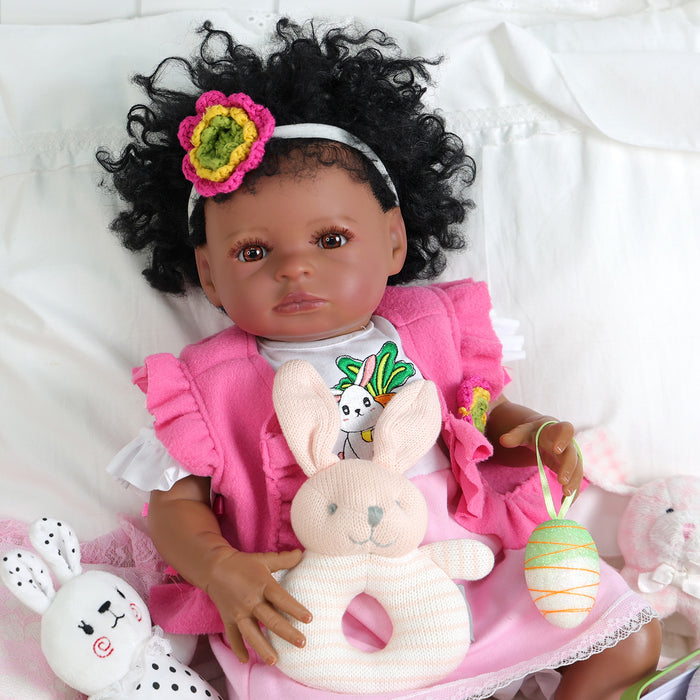 Babeside Laney 20'' Realistic Reborn Baby Doll African American Girl Awake Lovely Easter