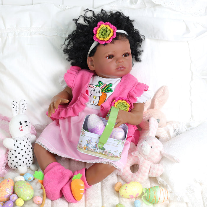 Babeside Laney 20'' Realistic Reborn Baby Doll African American Girl Awake Lovely Easter