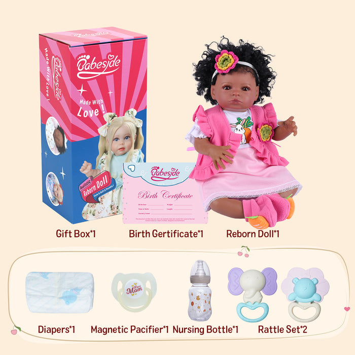 Babeside Laney 20'' Realistic Reborn Baby Doll African American Girl Awake Lovely Easter