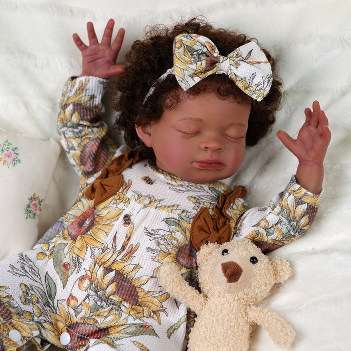 Babeside Laney 20'' Realistic Reborn Baby Doll African American Lovely Boy Sleeping Sunflower(Pre-Order, Ship Date: March 15)