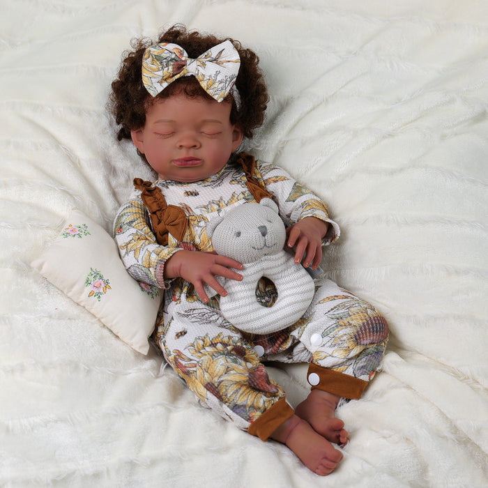 Babeside Laney 20'' Realistic Reborn Baby Doll African American Lovely Boy Sleeping Sunflower(Pre-Order, Ship Date: March 15)