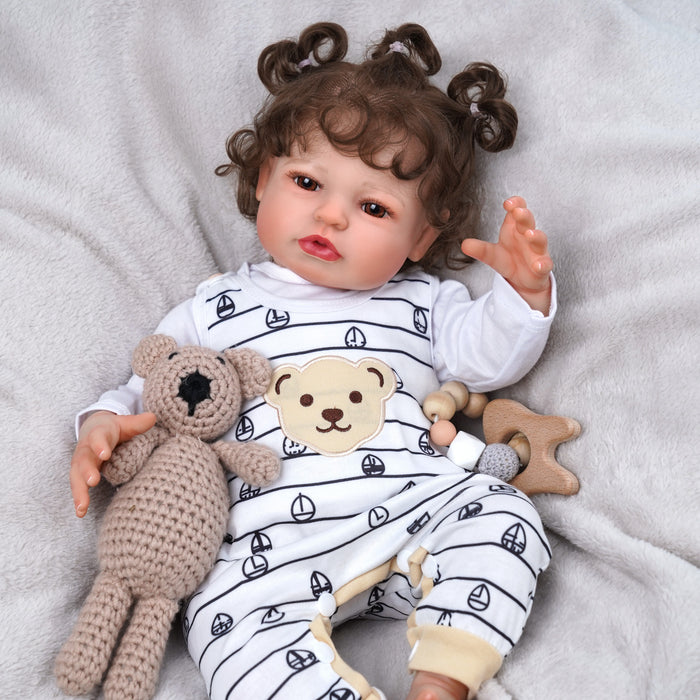 Babeside Laney 20'' Realistic Reborn Baby Doll Sweet Bear Girl Heart Shape Hairstyle
