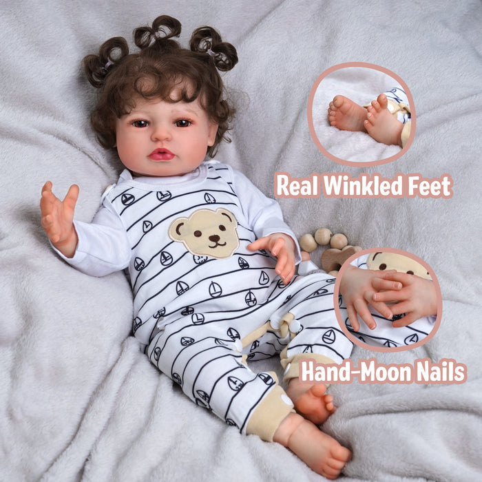 Babeside Laney 20'' Realistic Reborn Baby Doll Sweet Bear Girl Heart Shape Hairstyle