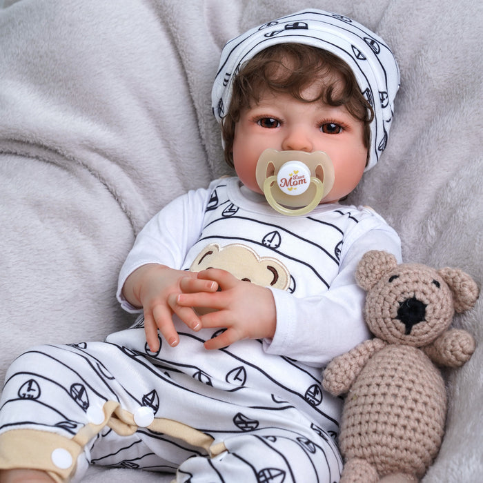 Babeside Laney 20'' Realistic Reborn Baby Doll Sweet Bear Girl Heart Shape Hairstyle