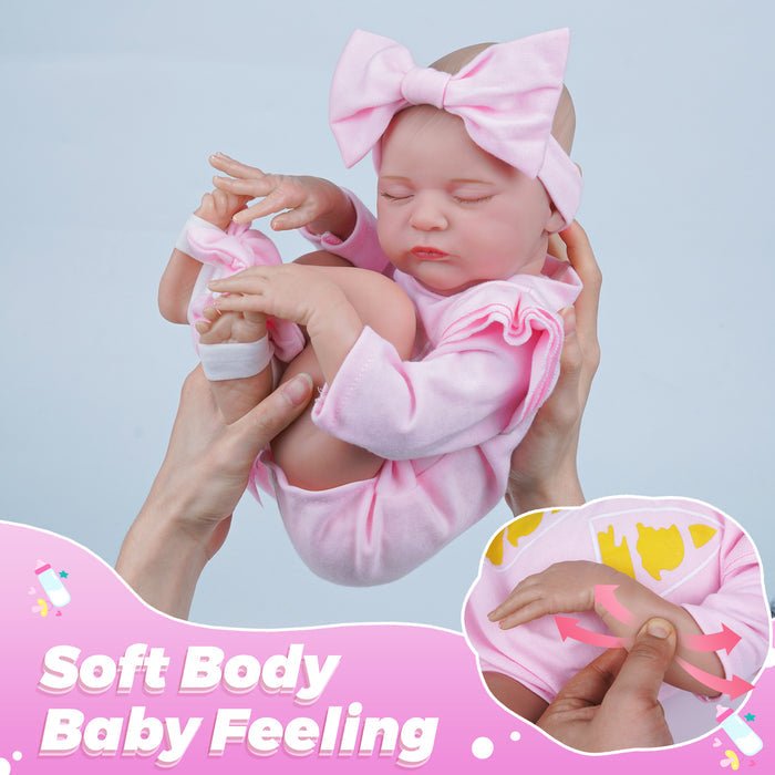 Babeside Larry 20" Realistic Reborn Baby Dolls Infant Girl Adorable Asleep Pink