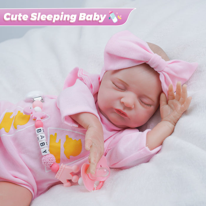 Babeside Larry 20" Realistic Reborn Baby Dolls Infant Girl Adorable Asleep Pink