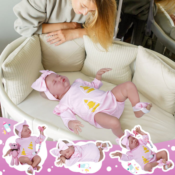 Babeside Larry 20" Realistic Reborn Baby Dolls Infant Girl Adorable Asleep Pink