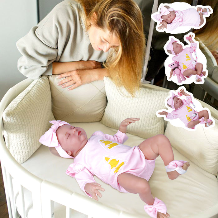 Babeside Larry 20" Realistic Reborn Baby Dolls Infant Girl Adorable Asleep Pink
