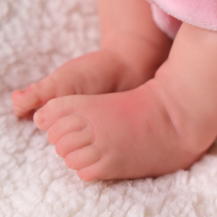 Babeside Leen 16'' Full Silicone Reborn Baby Doll Lifelike Girl Awake Soft And Lovely Pink Sweetie Smiling