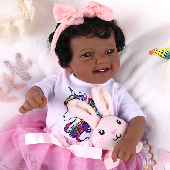 Babeside Leen 20" Awake Reborn Baby Doll Infant American African Baby Girl