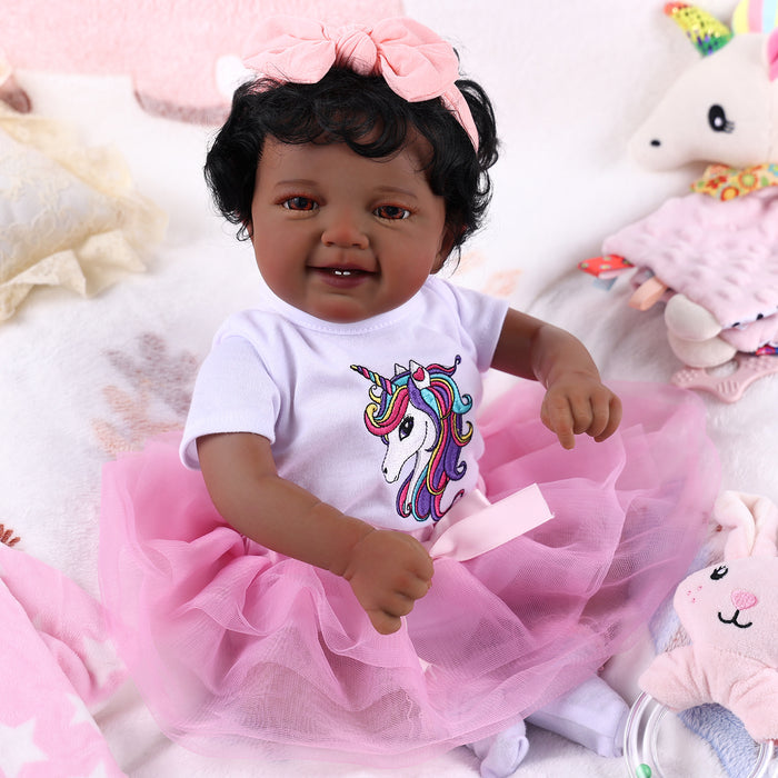 Babeside Leen 20" Awake Reborn Baby Doll Infant American African Baby Girl