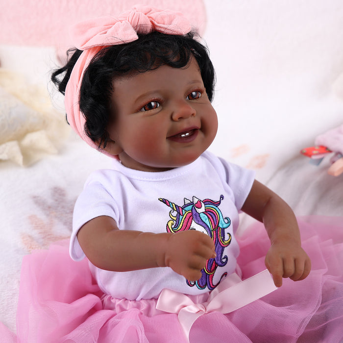 Babeside Leen 20" Awake Reborn Baby Doll Infant American African Baby Girl