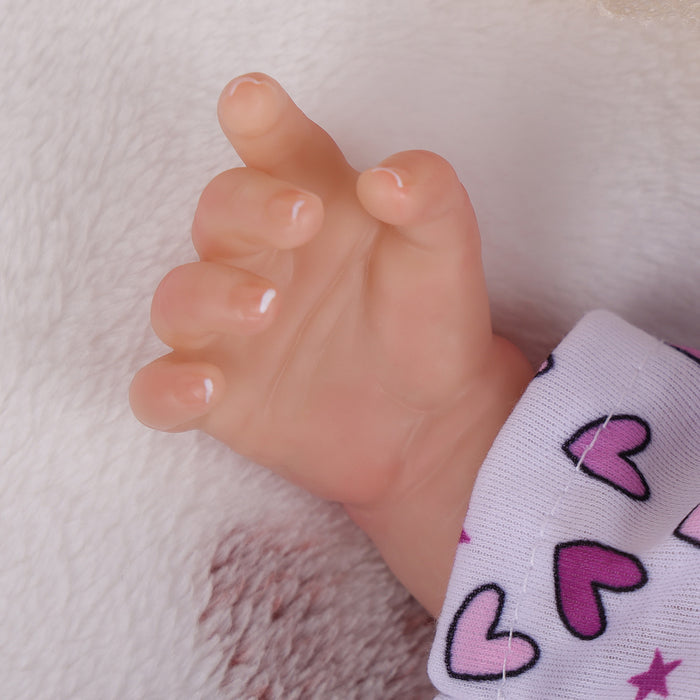 Babeside Leen 20" Awake Reborn Baby Doll Purple Jumpsuit Infant Baby Girl