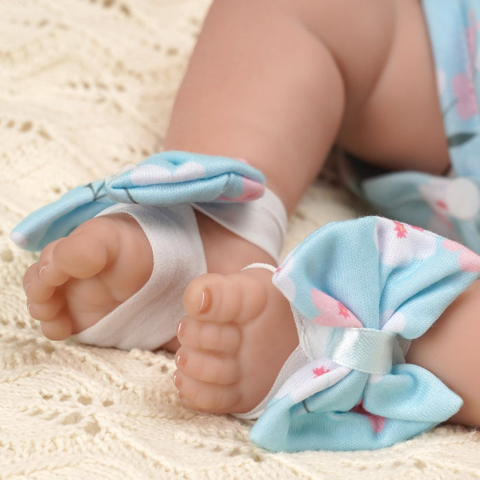 Babeside Leen 20'' Cutest Realistic Reborn Baby Doll Girl Blue Floral with Heartbeat Coos and Breath
