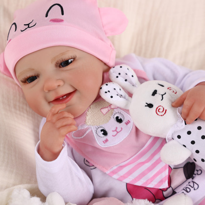 Babeside Leen 20'' Cutest Realistic Reborn Baby Girl Pink and White Lamb