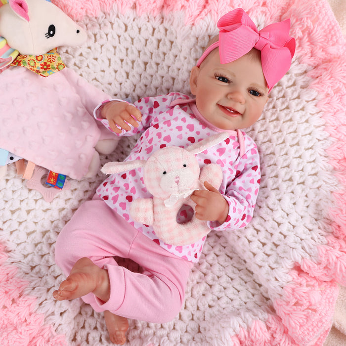 Babeside Leen 20'' Cutest Realistic Reborn Baby Girl Pink and White Love