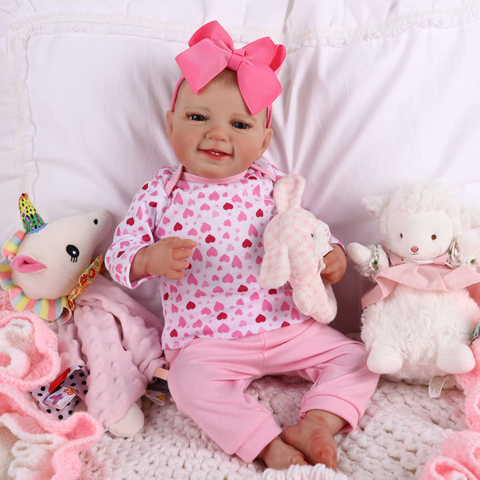 Babeside Leen 20'' Cutest Realistic Reborn Baby Girl Pink and White Love
