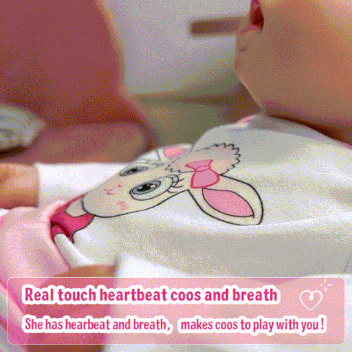 Babeside Leen 20'' Lovely Hearts Awake Newborn Baby Girl Sweet Smile Handmade lifelike Baby Girl with Feeding Kit Gift Box  for Birthday Christmas