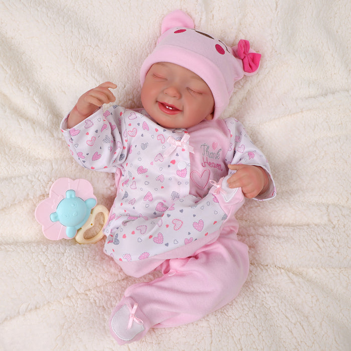 Babeside Leen 20" Realistic Reborn Baby Doll Pink Jumpsuit Infant Sleeping Baby Girl
