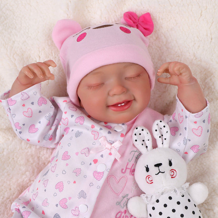 Babeside Leen 20" Realistic Reborn Baby Doll Pink Jumpsuit Infant Sleeping Baby Girl