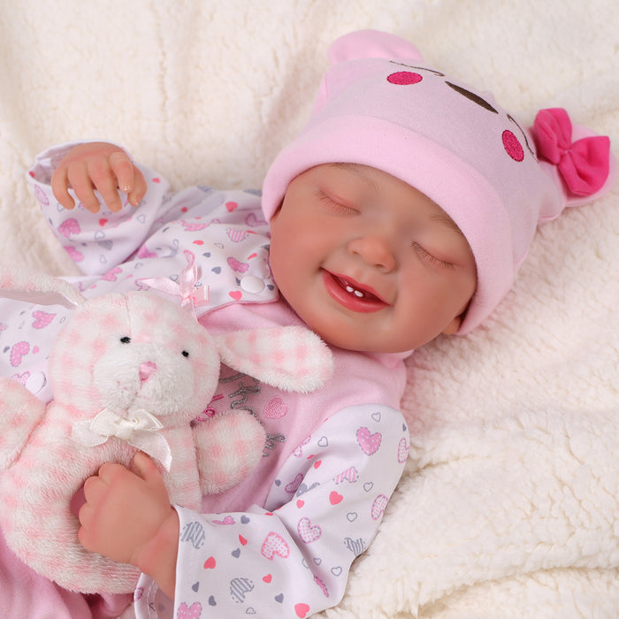 Babeside Leen 20" Realistic Reborn Baby Doll Pink Jumpsuit Infant Sleeping Baby Girl