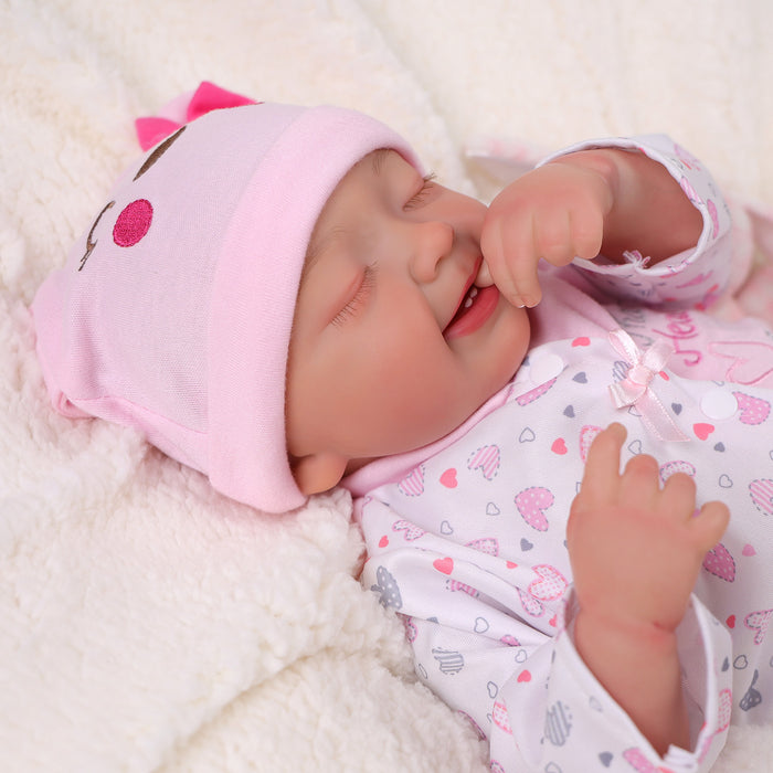 Babeside Leen 20" Realistic Reborn Baby Doll Pink Jumpsuit Infant Sleeping Baby Girl