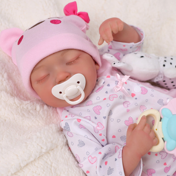 Babeside Leen 20" Realistic Reborn Baby Doll Pink Jumpsuit Infant Sleeping Baby Girl