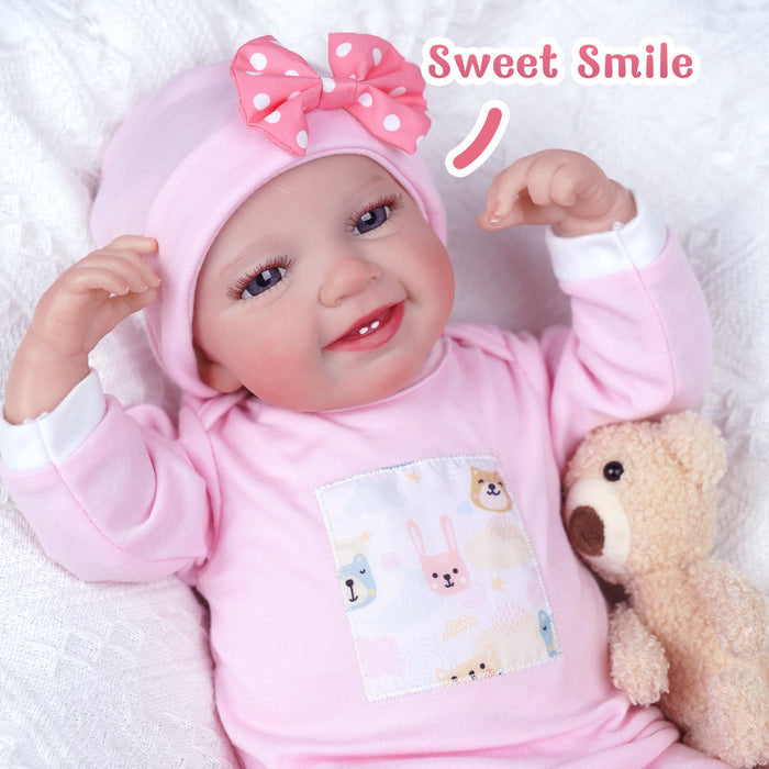 Babeside Leen 20'' Realistic Reborn Baby Doll Toddler Awake Girl with Heartbeat Coos and Breath