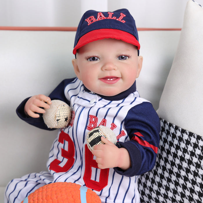 Babeside Leen 20" Reborn Baby Doll Infant Awake Baseball Boy Lovely Sport Style Smiling